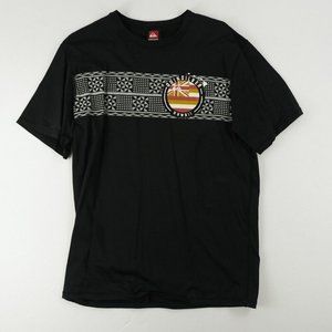 Quiksilver Men Swimwear Medium Rash Guard UV Protection Logo Short Sleeve Tee